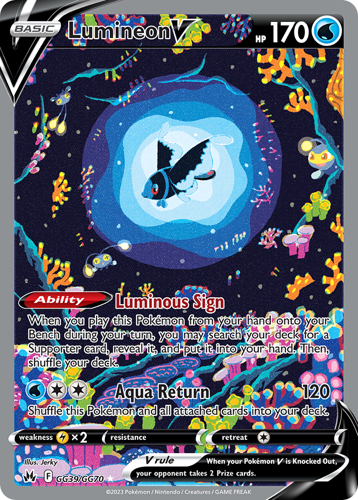Lumineon V GG39/GG70 V Rare Crown Zenith Galarian Gallery Holo NM/M
