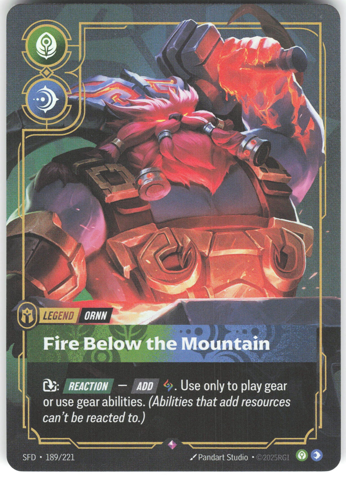 Ornn - Fire Below the Mountain Rare Spiritforged 189/221 NM