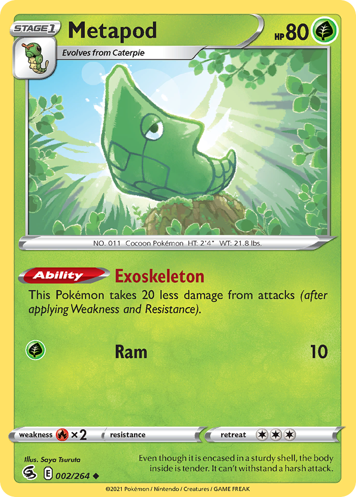 Metapod 002/264 Uncommon Reverse Holo Fusion Strike NM/LP