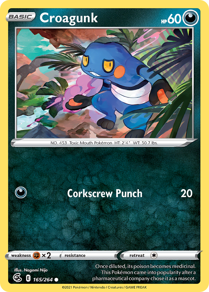 Croagunk 165/264 Common Reverse Holo Fusion Strike NM/LP