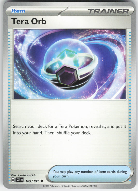 Tera Orb Uncommon SV08: Surging Sparks 189/191 NM