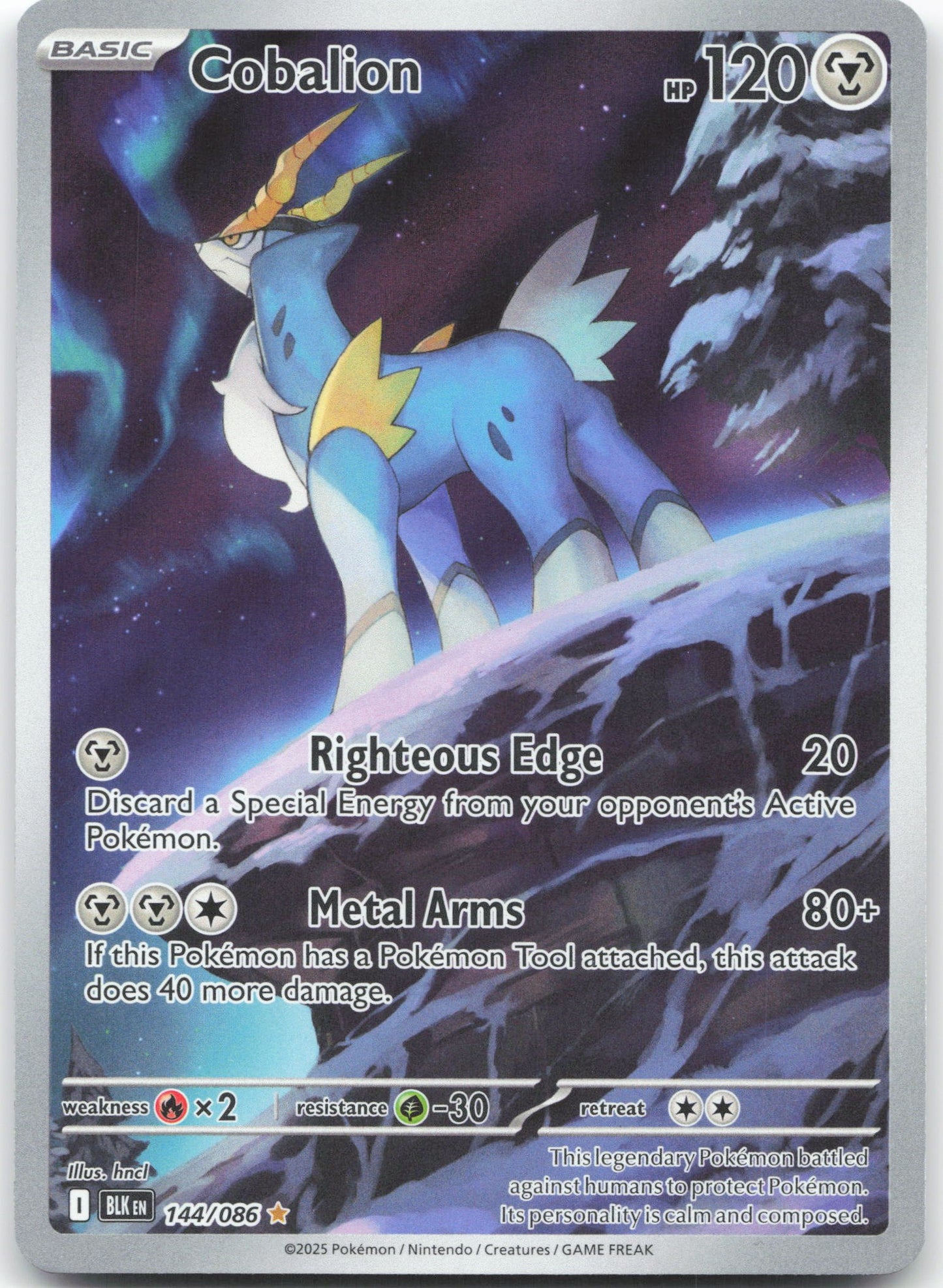 Cobalion - Illustration Rare SV: Black Bolt 144/086 NM