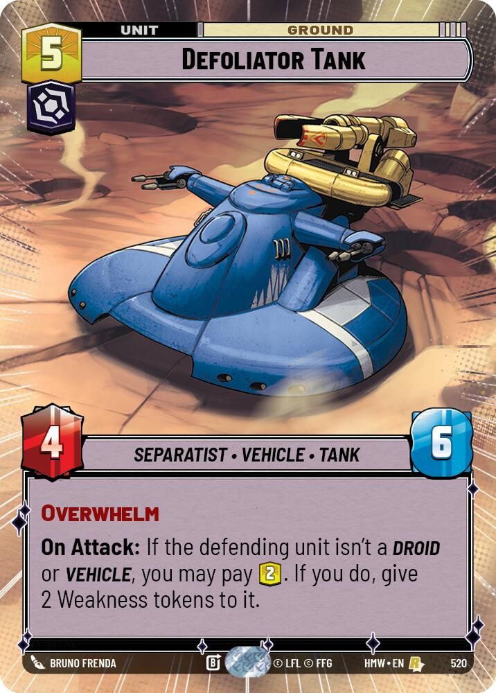 Defoliator Tank (Hyperspace) 520 Rare Homeworlds NM/M