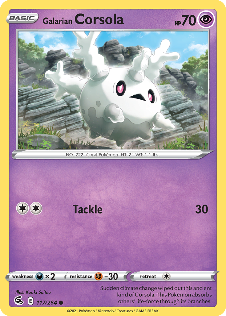 Galarian Corsola 117/264 Common Reverse Holo Fusion Strike NM/LP