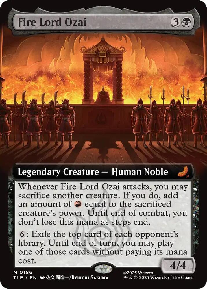 Fire Lord Ozai (Extended Art) 186 Avatar: The Last Airbender: Eternal-Legal Foil NM/M