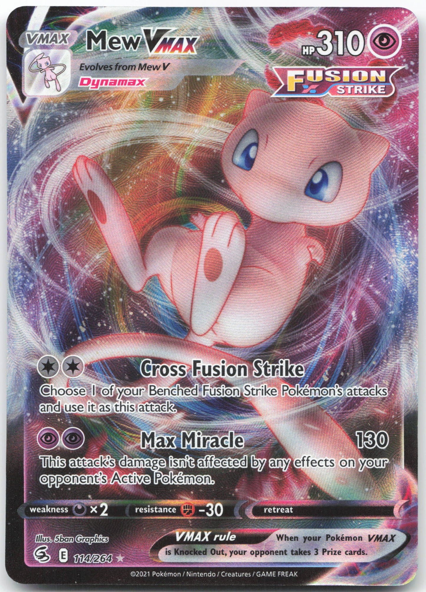 Mew VMAX Ultra Rare SWSH08: Fusion Strike 114/264 NM