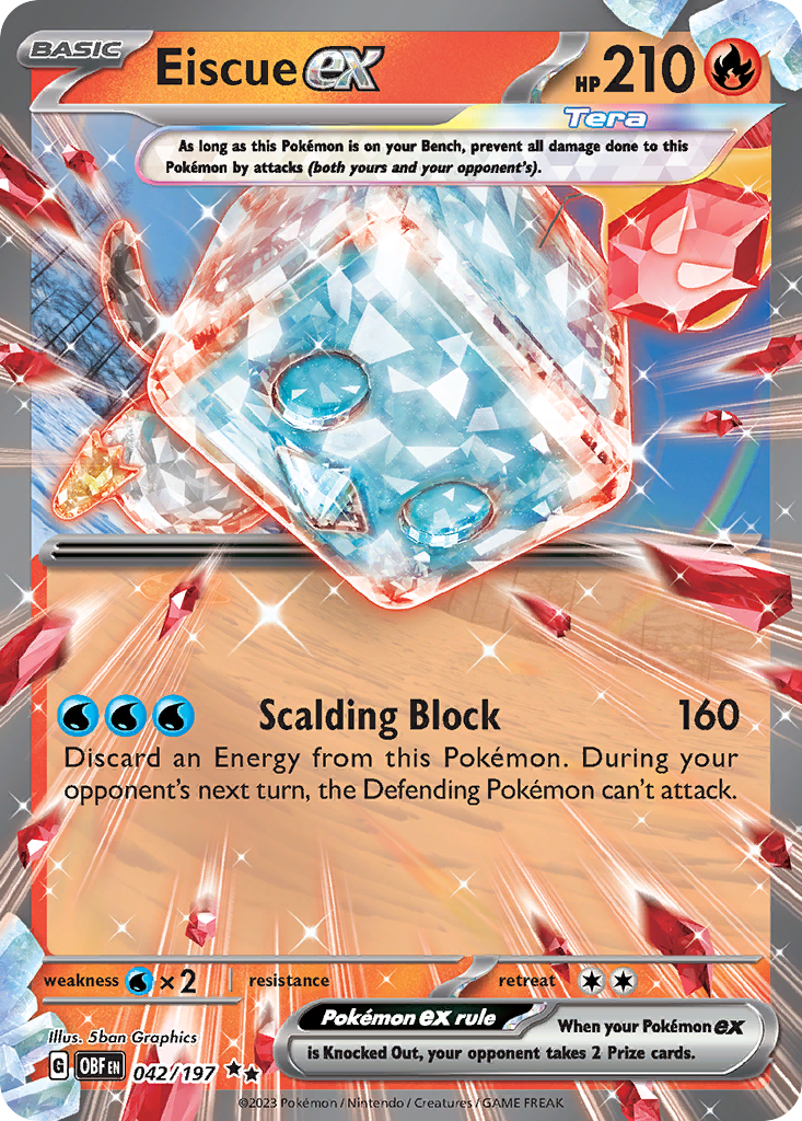 Eiscue ex 042/197 Double Rare Obsidian Flames NM/M