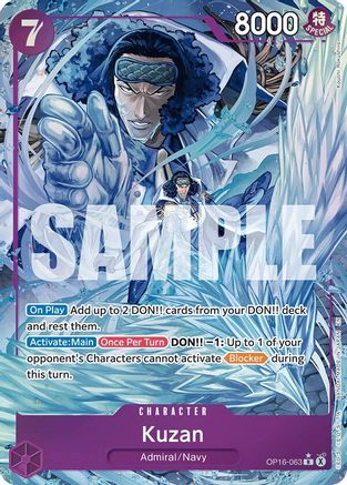 Kuzan (Alternate Art) OP16-063 Rare The Time of Battle NM/M