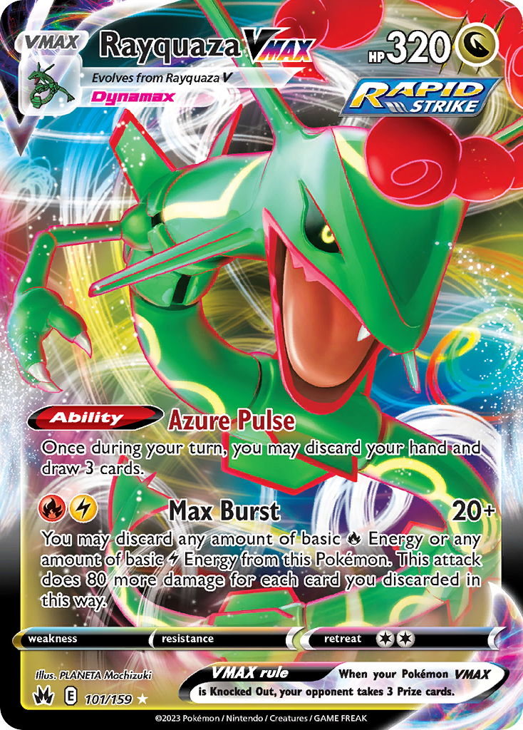 Rayquaza VMAX 101/159 VMAX Rare Crown Zenith Holo NM/M