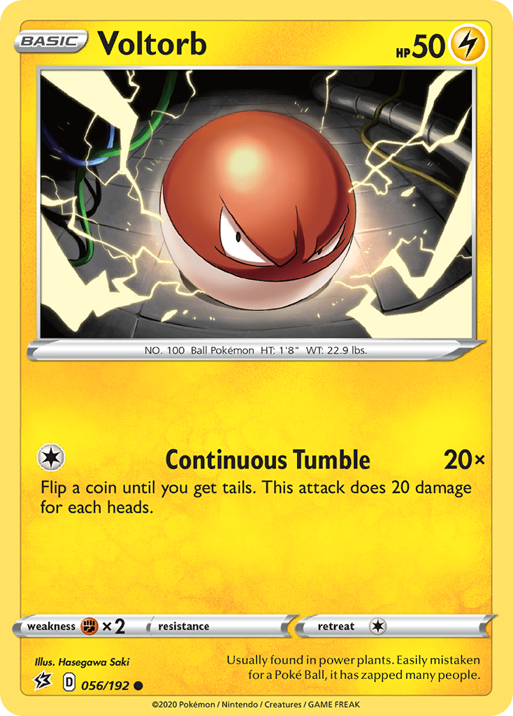 Voltorb 056/192 Common Reverse Holo Rebel Clash NM/LP