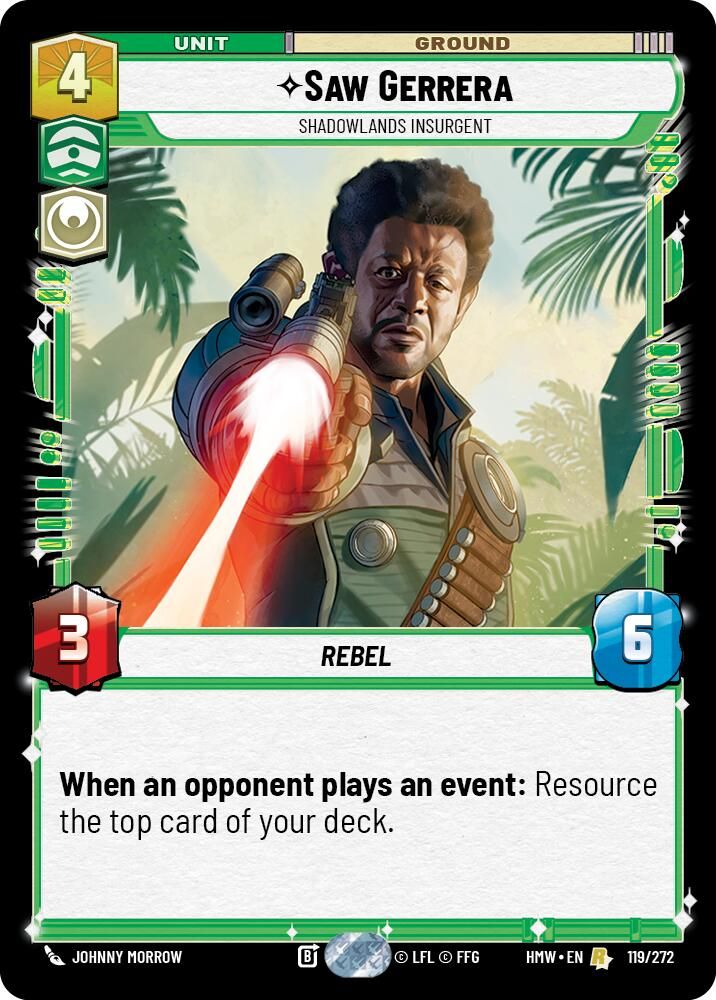 Saw Gerrera - Shadowlands Insurgent 119/272 Rare Homeworlds NM/M