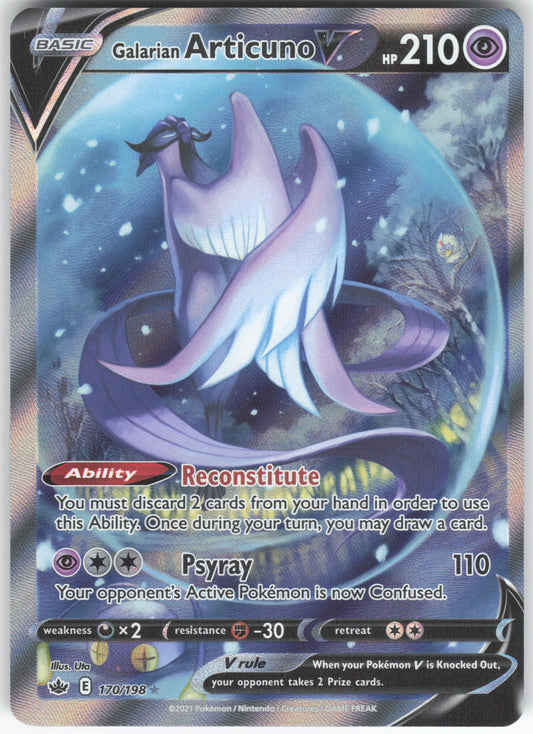 Galarian Articuno V (Alternate Full Art) Ultra Rare SWSH06: Chilling Reign 170/198 NM