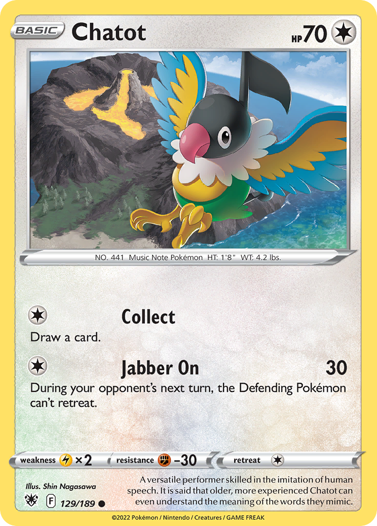 Chatot 129/189 Common Reverse Holo Astral Radiance NM/LP