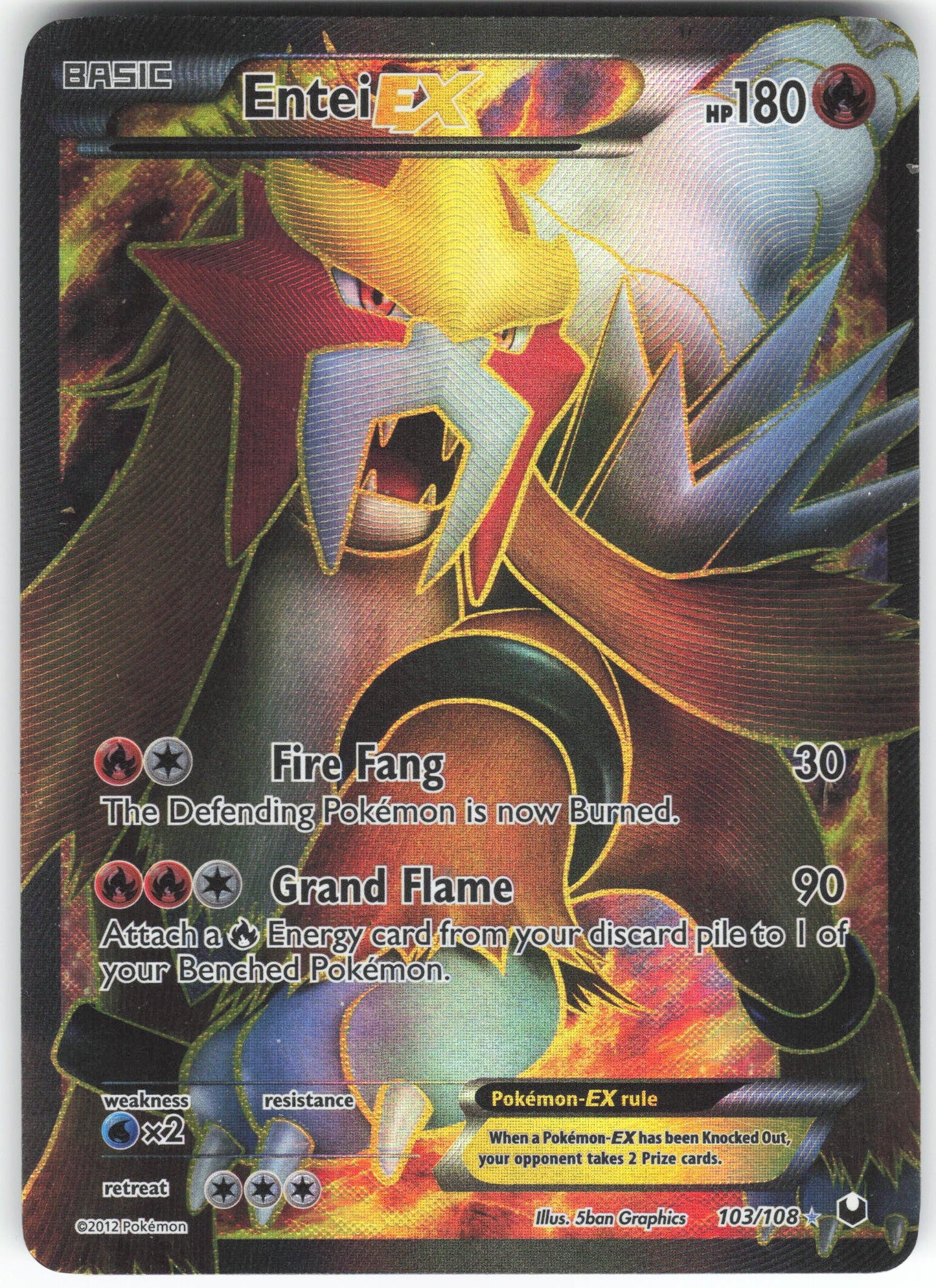 Entei EX (103 Full Art) Ultra Rare Dark Explorers 103/108 HP