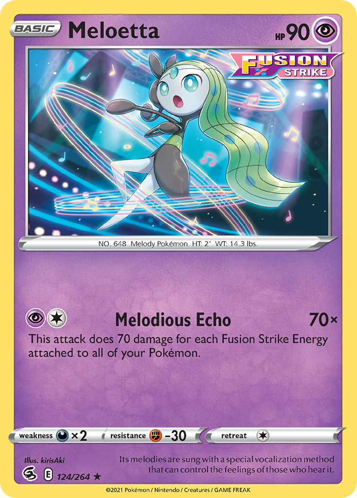 Meloetta 124/264 Rare Reverse Holo Fusion Strike NM/LP