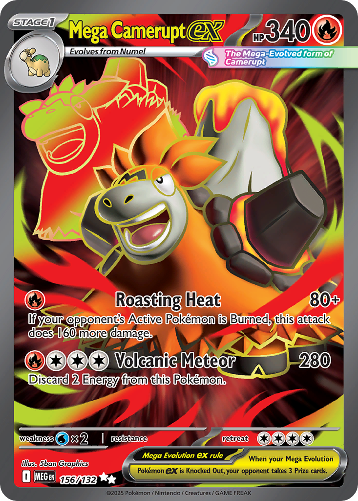 Mega Camerupt ex 156/132 Ultra Rare Mega Evolution NM/M