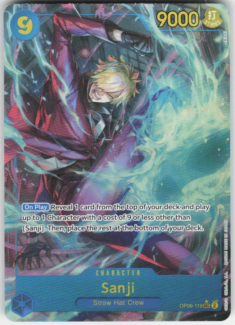 Sanji (Alternate Art) SEC Wings of the Captain OP06-119 NM