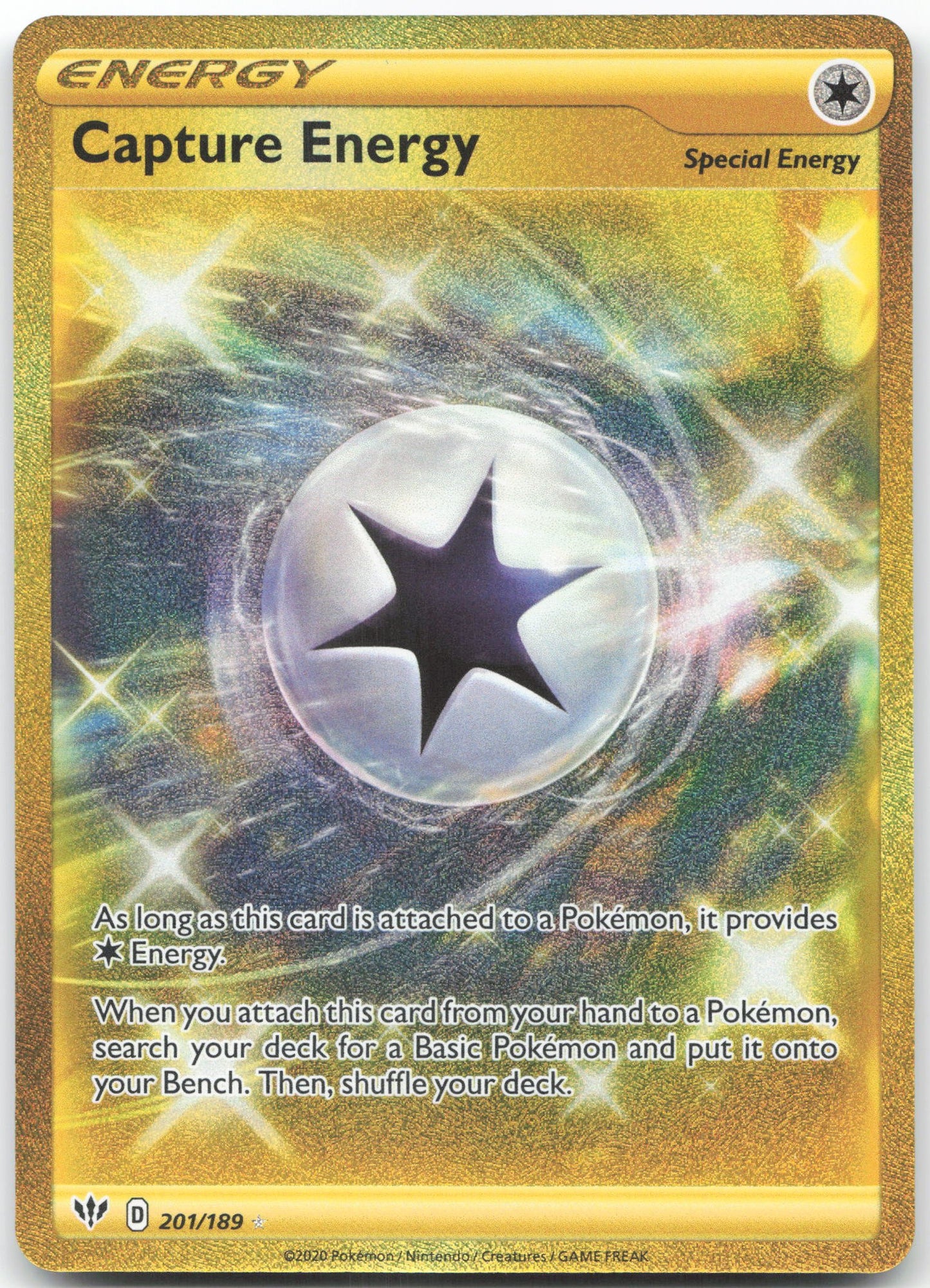 Capture Energy (Secret) Secret Rare SWSH03: Darkness Ablaze 201/189 NM