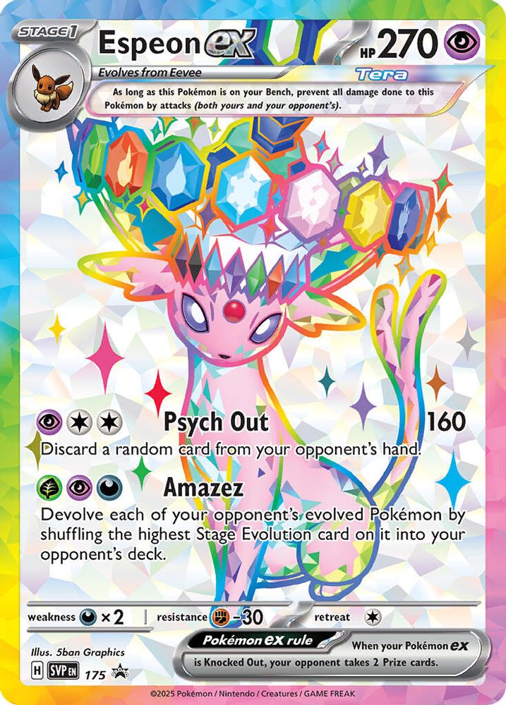 Espeon ex SVP 175 Promo Scarlet & Violet Promo Holo NM/M