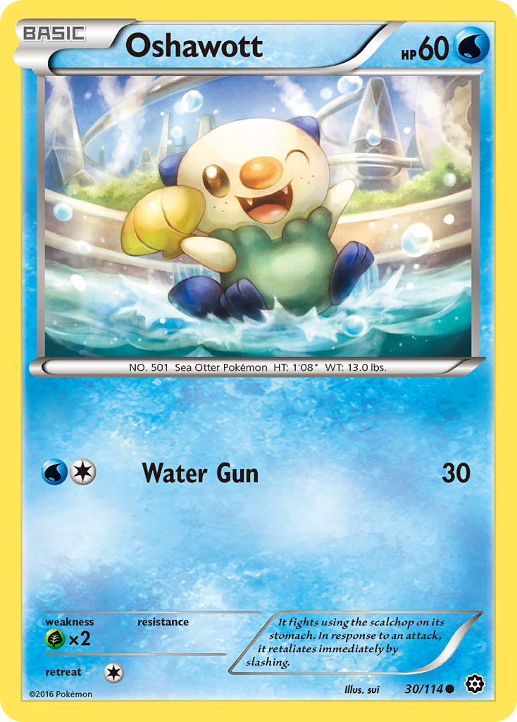 Oshawott 30/114 Common Steam Siege NM/LP