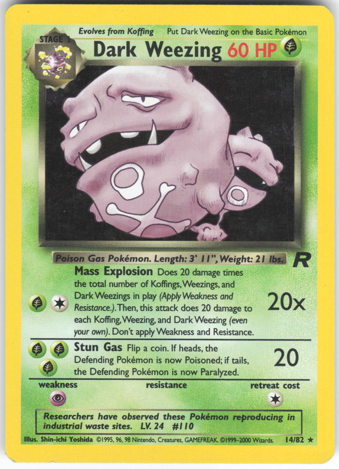 Dark Weezing 14/82 Rare Team Rocket Unlimited Holo MP