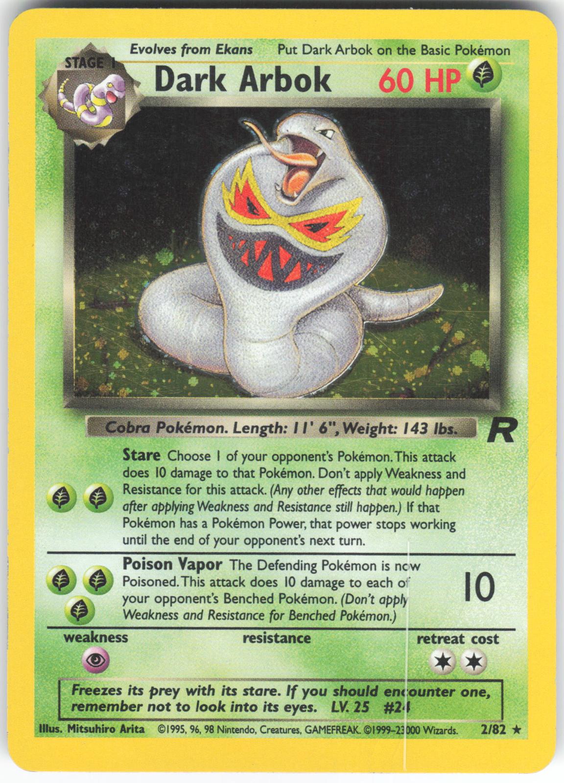 Dark Arbok 2/82 Rare Team Rocket Unlimited Holo DMG