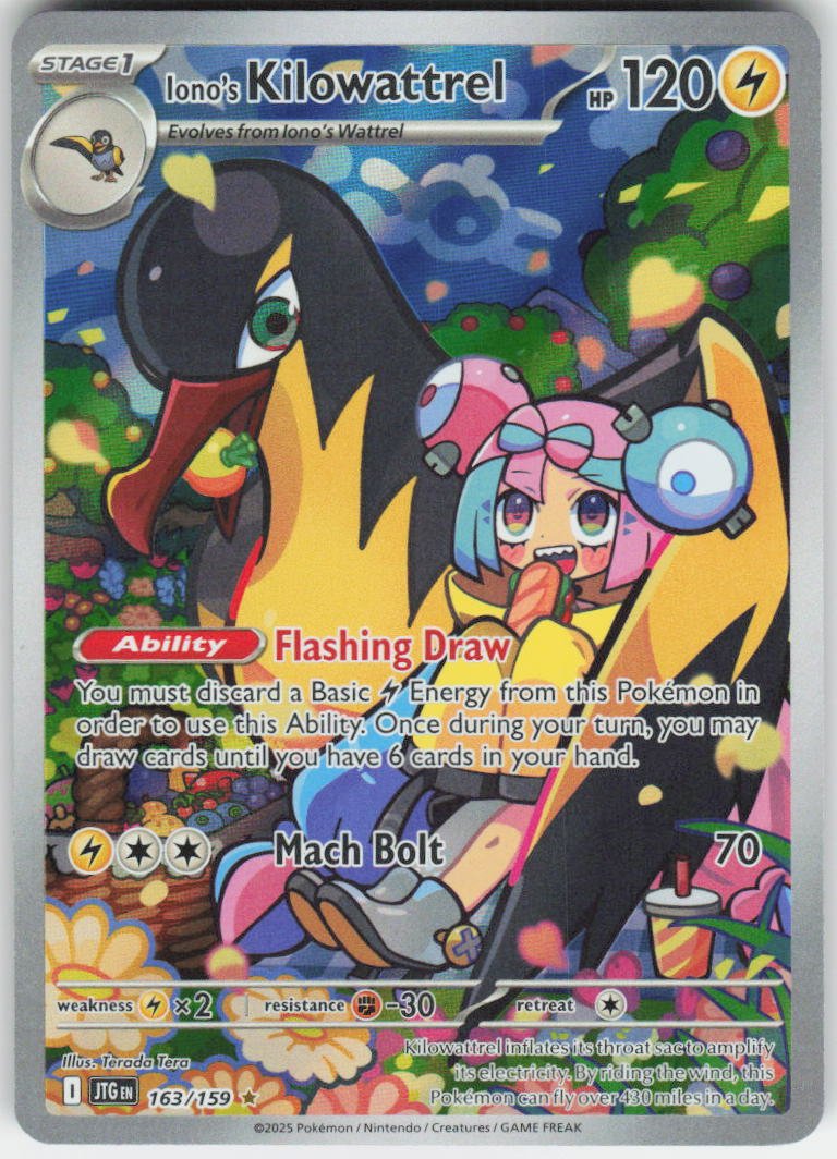 Iono's Kilowattrel - Illustration Rare SV09: Journey Together 163/159 NM