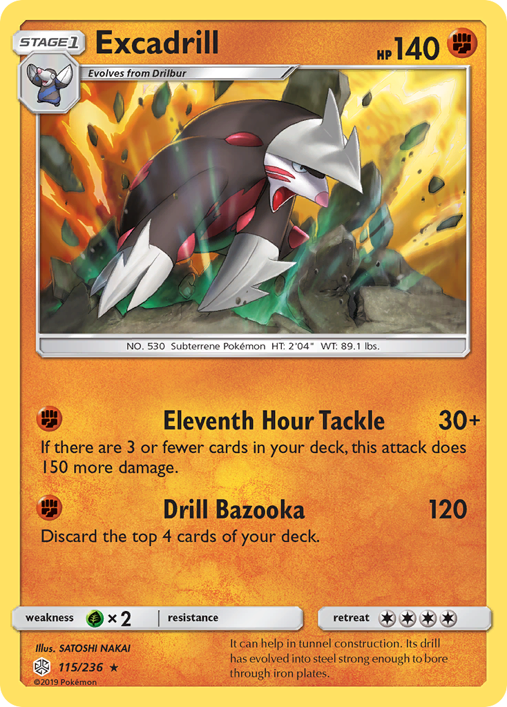 Excadrill 115/236 Rare Cosmic Eclipse Holo NM/LP