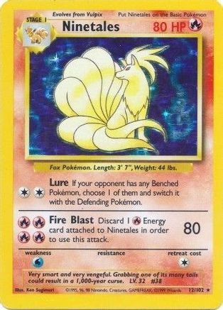 Ninetales 12/102 Holo Rare Base Set Unlimited Holo NM/M