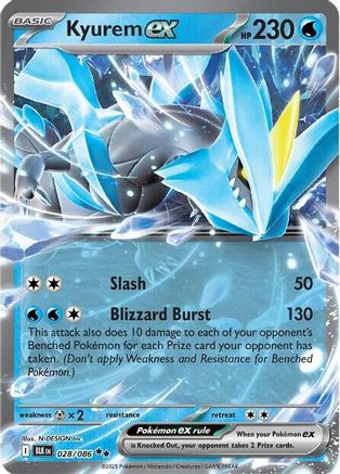 Kyurem ex 028/086 Double Rare Black Bolt Holo NM/M