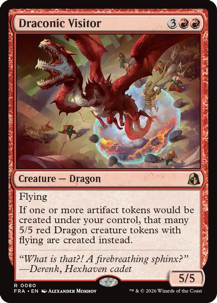 Draconic Visitor 80 Rare Foil Reality Fracture NM/M
