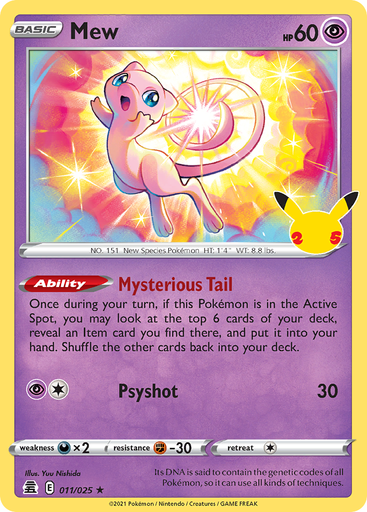 Mew 011/025 Rare Celebrations Holo NM/LP