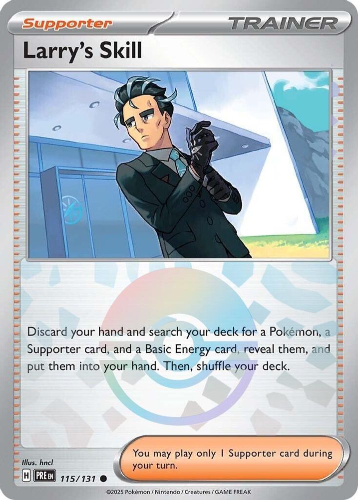Larry's Skill (Poke Ball Pattern) 115/131 Common Prismatic Evolutions NM/M