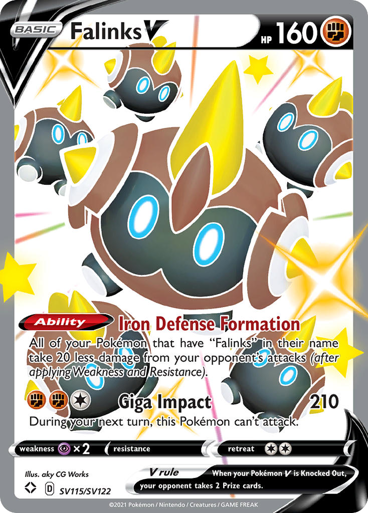 Falinks V SV115/SV122 Ultra Rare Shining Fates Shiny Vault Holo NM/M