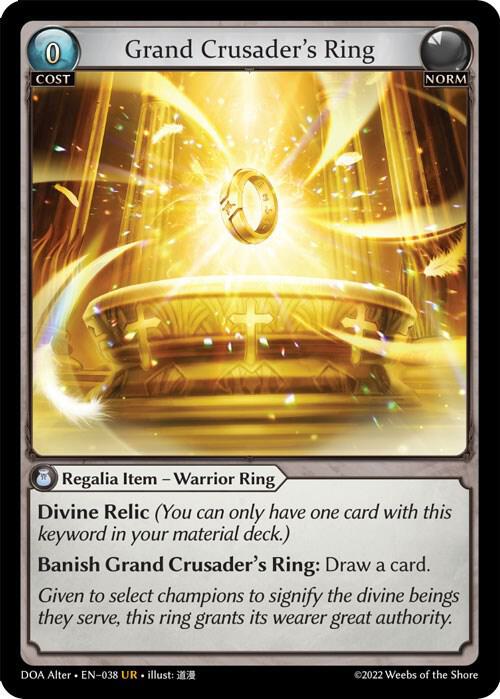 Grand Crusader's Ring 038 Ultra Rare Dawn of Ashes Alter Edition NM/M