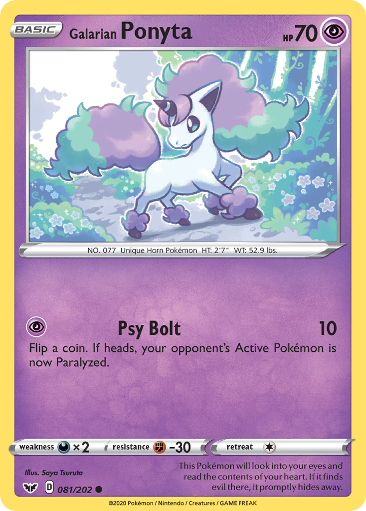 Galarian Ponyta 081/202 Common Reverse Holo Sword & Shield NM/LP