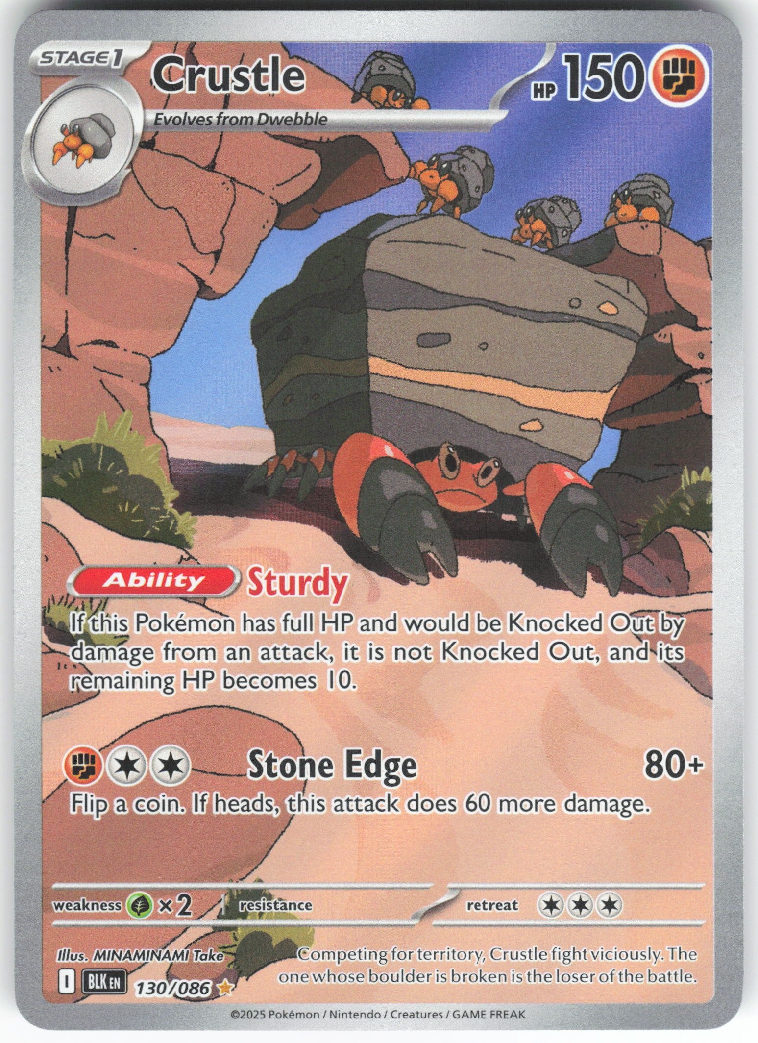 Crustle - Illustration Rare SV: Black Bolt 130/086 NM Raptor Games Crustle - Illustration Rare SV: Black Bolt 130/086 NM Raptor Games