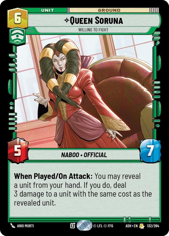 Queen Soruna - Willing to Fight 132/264 Rare Ashes of the Empire NM/M