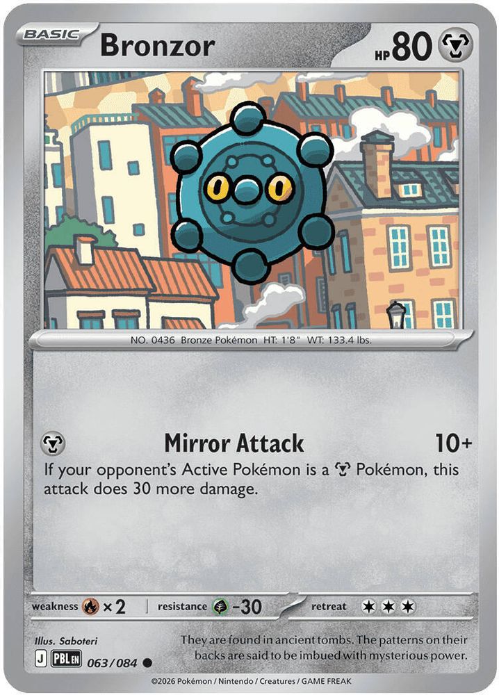 Bronzor 063/084 Common Reverse Holo Pitch Black NM/M