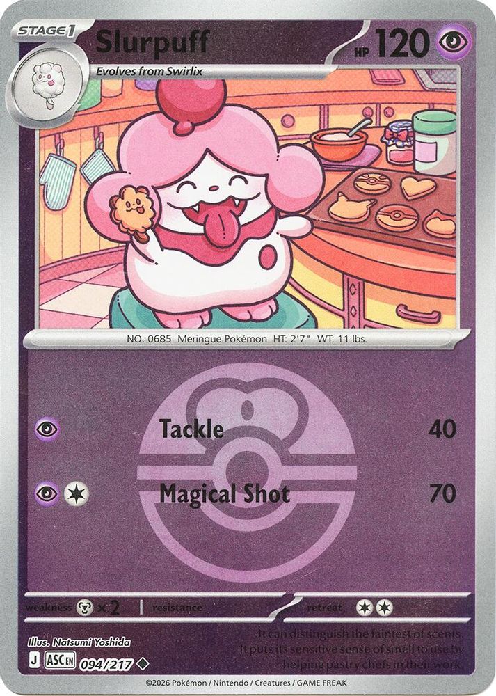 Slurpuff (Love Ball) 094/217 Uncommon Reverse Holo Ascended Heroes NM/M