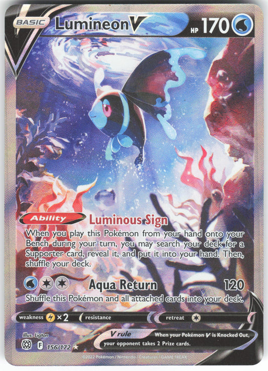 Lumineon V (Alternate Full Art) Ultra Rare SWSH09: Brilliant Stars 156/172 NM