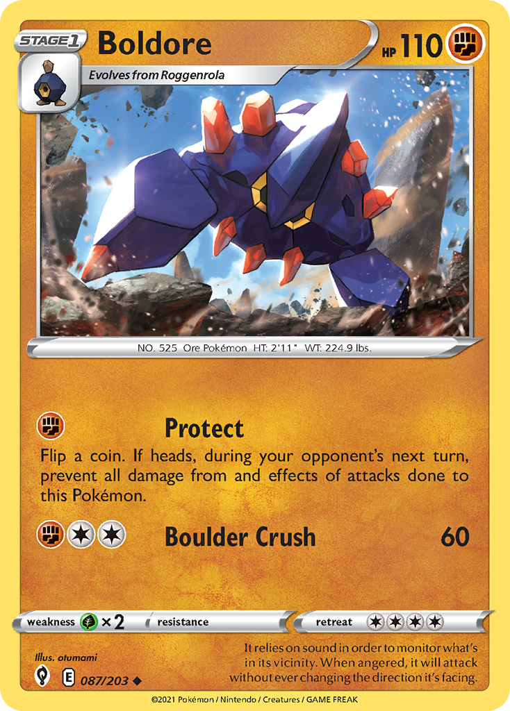 Boldore 087/203 UnCommon Reverse Holo Reverse Holo Evolving Skies NM/LP