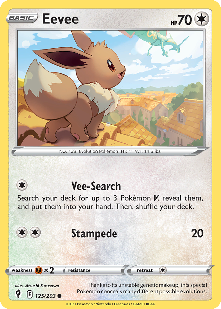 Eevee 125/203 Common Reverse Holo Evolving Skies NM/LP