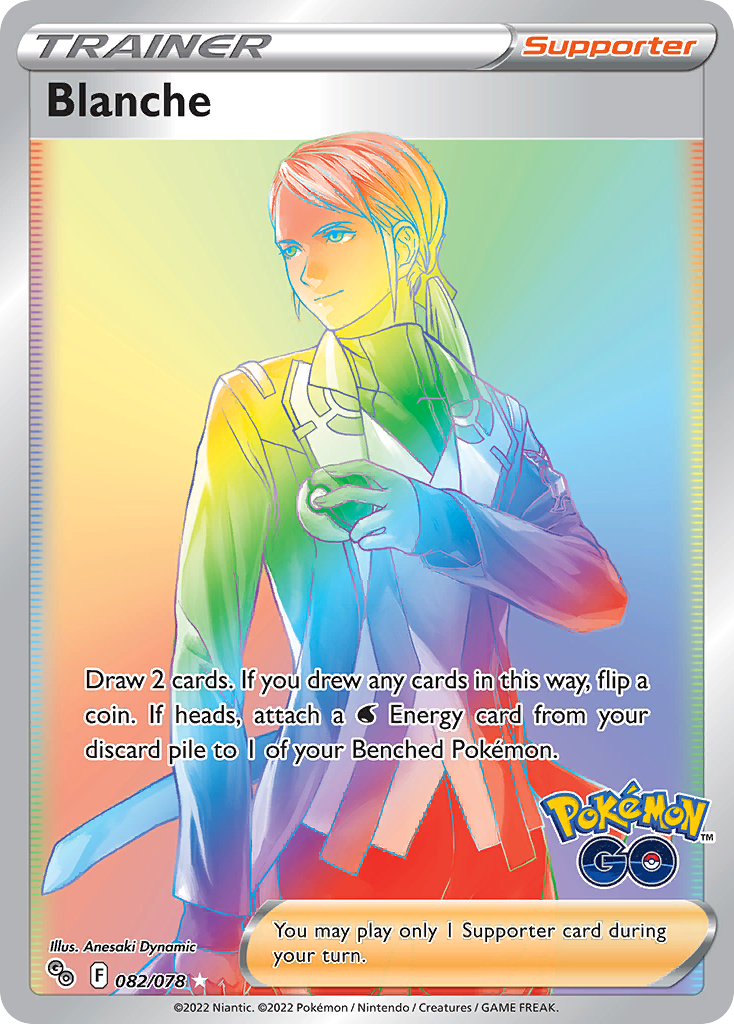 Blanche 082/078 Rainbow Rare Pokemon GO NM/M