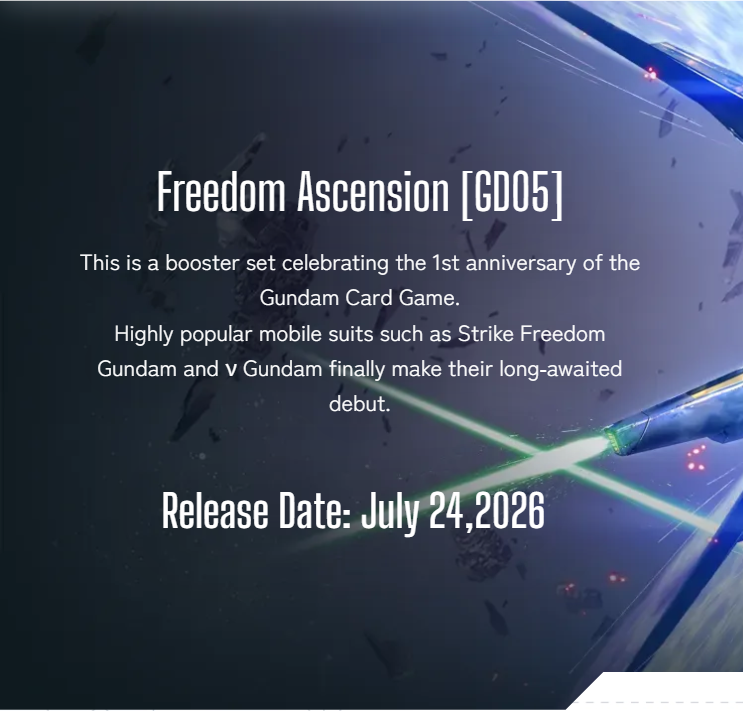Raptor Games - GUNDAM CARD GAME Freedom Ascension GD05 Release Event - Friday 24th July 7pm