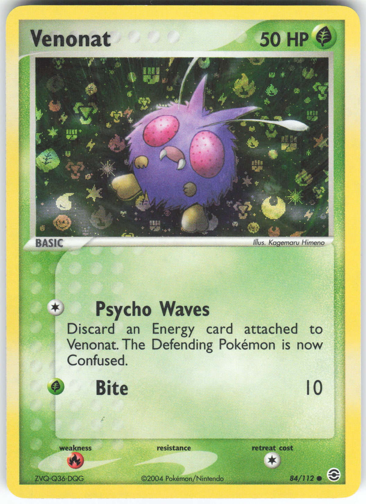 Venonat 84/112 Common Reverse Holo FireRed & LeafGreen NM/M