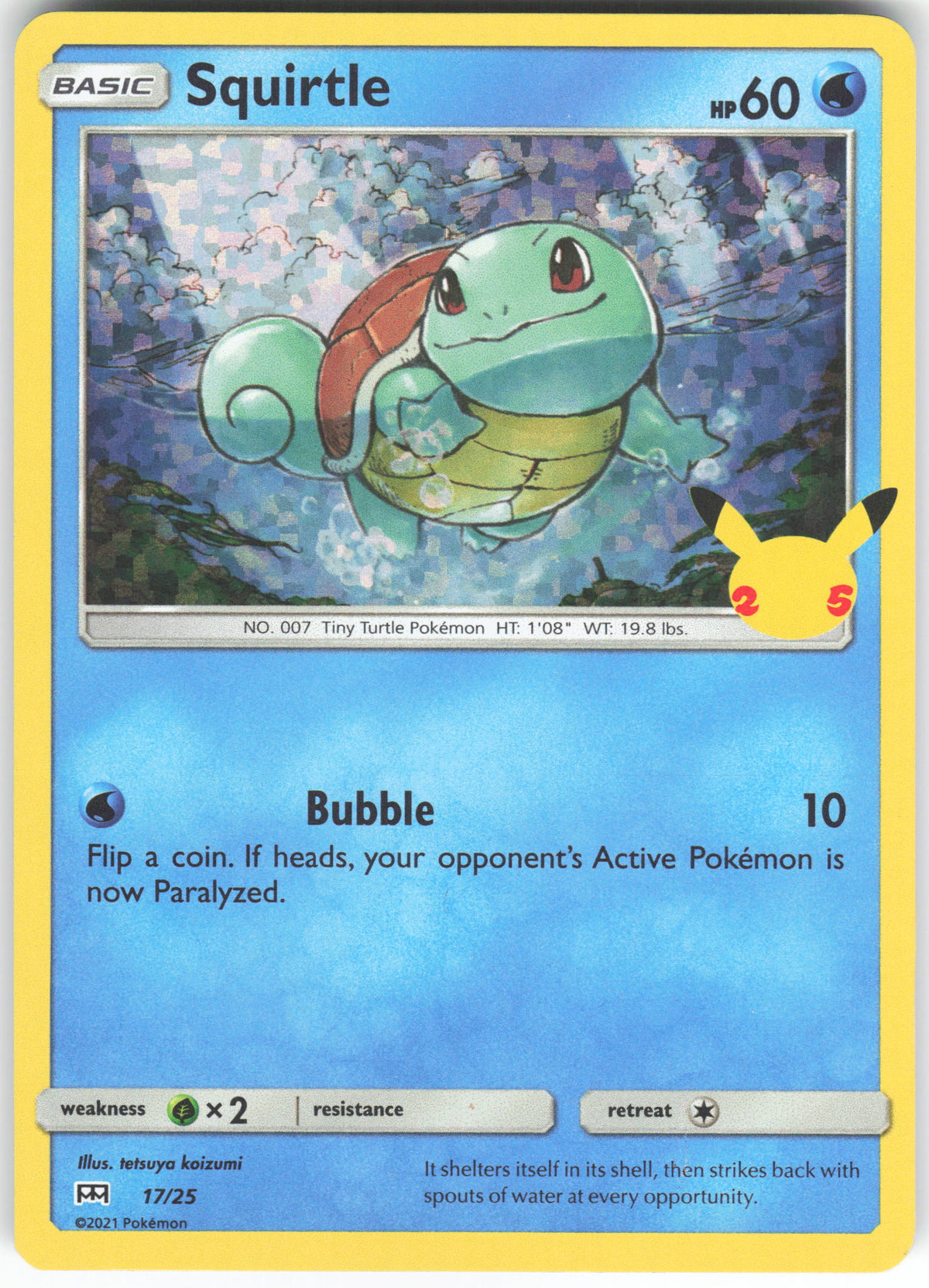 Squirtle 017/025 Promo Holo McDonald's 25th Anniversary Promos NM/M