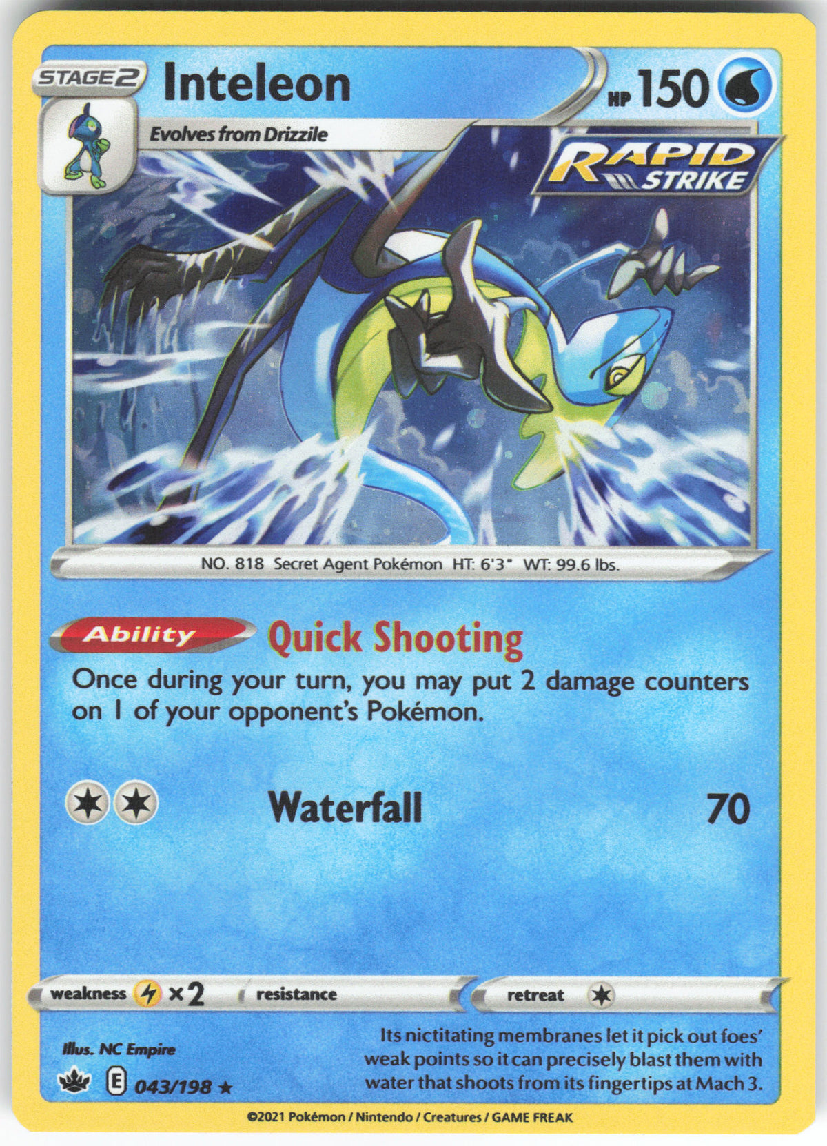 Inteleon (Cosmos Holo) 043/198 Holo Rare Miscellaneous Cards & Products NM/LP