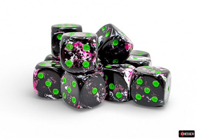 Chessex 16mm D6 Dice Block Brush Paintball/Green (12 dice)