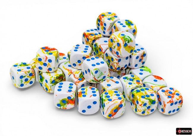 Chessex 12mm D6 Dice Block Brush Breezy/Blue (36 dice)